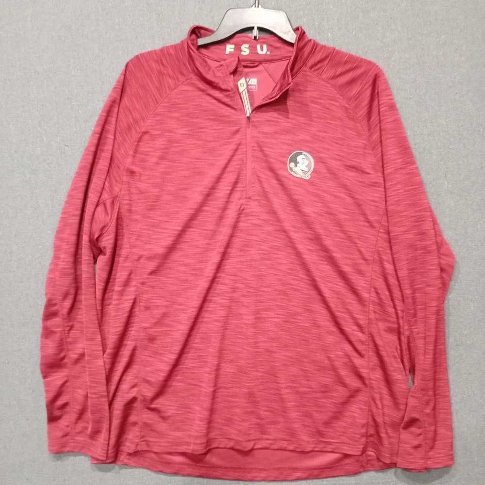 Levelwear FSU Florida State Seminoles 1/4 Zip Pullover Mens XXL Garnet Heather